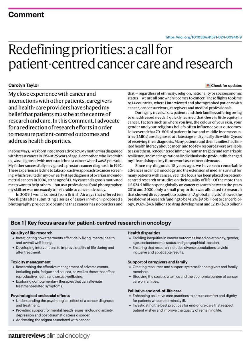 Ryan Nipp, MD, MPH, FASCO (@ryannipp) on Twitter photo Redefining priorities: a call for patient-centred #cancer care and research.
nature.com/articles/s4157…
<a href="/Nature/">nature</a> <a href="/NatureMedicine/">Nature Medicine</a> <a href="/NatRevClinOncol/">NatureRevClinOncol</a> <a href="/NatureRevCancer/">Nature Reviews Cancer</a>
#CancerResearch #CancerCare #PallOnc #SuppOnc Redefining priorities: a call for patient-centred #cancer care and research.
nature.com/articles/s4157…
<a href="/Nature/">nature</a> <a href="/NatureMedicine/">Nature Medicine</a> <a href="/NatRevClinOncol/">NatureRevClinOncol</a> <a href="/NatureRevCancer/">Nature Reviews Cancer</a>
#CancerResearch #CancerCare #PallOnc #SuppOnc