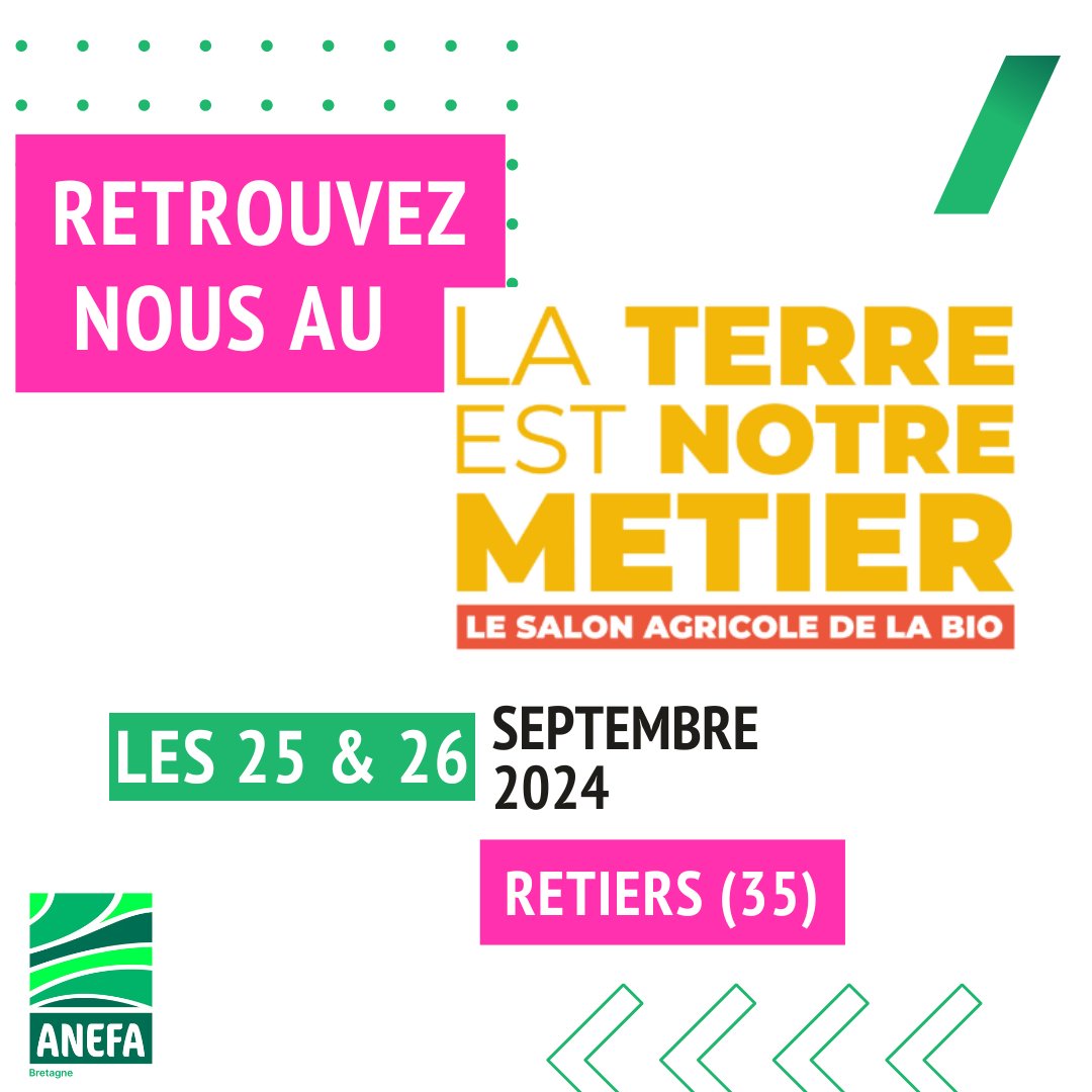 🌾 Retrouvez-nous avec l'APECITA au salon "La Terre est notre métier" à Retiers les 25 et 26 septembre ! 🌱
Nous avons hâte de vous y voir ! 🎉