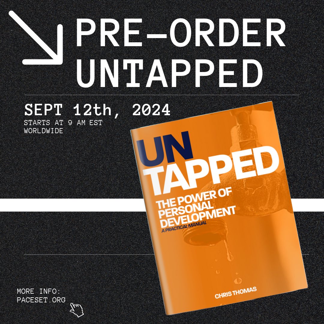 tempowithchris's tweet image. Unlock Your Potential with UNTapped: The Power of Personal Development 

Pre-Order begins 09.12.24
#UNTappedPotential #PowerOfPersonalDevelopment #UNLockYourGrowth