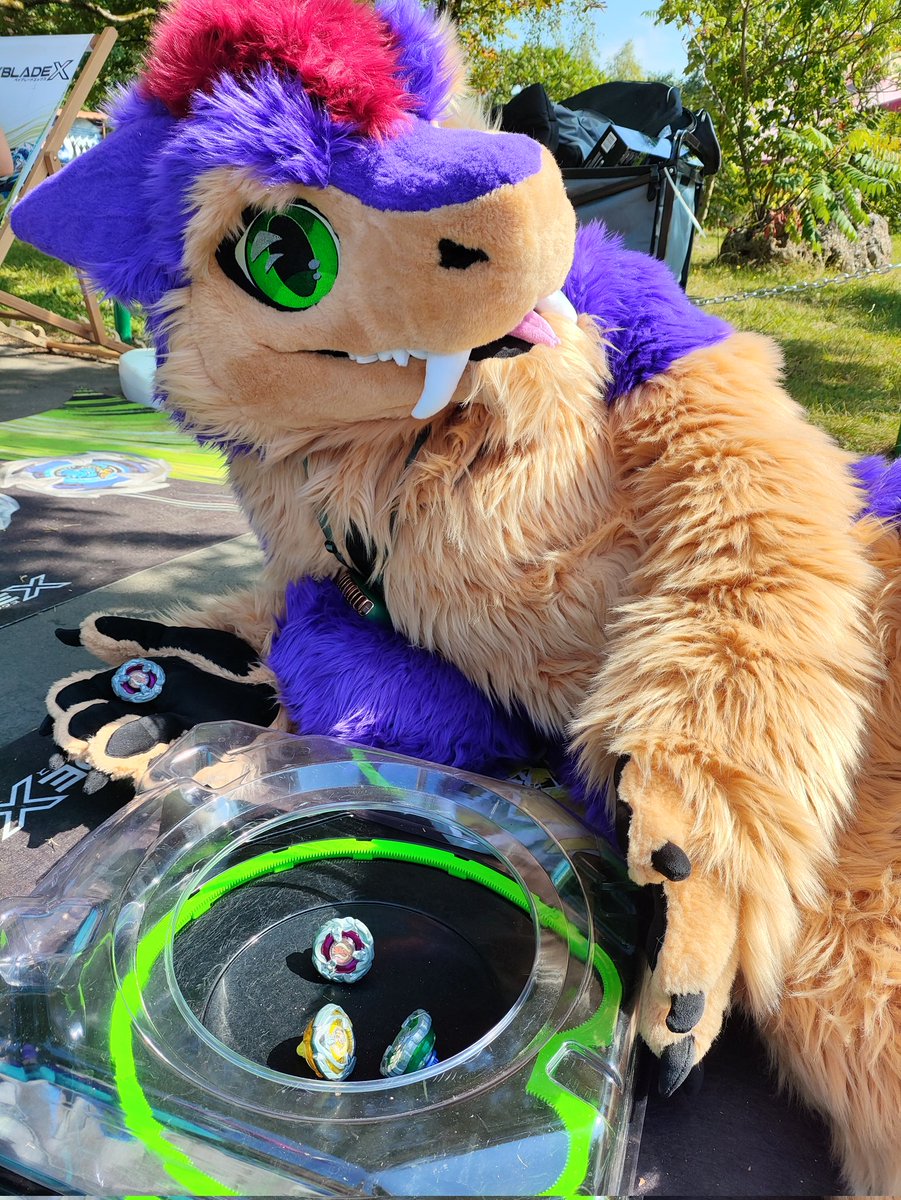 I'm gonna challenge you to a Beyblade battle like in the old days <a href="/Artis_triangle/">Artis @EAST</a>.
You'll be destroyed in this arena 👀

📸 <a href="/FoxKasco/">Kasco | @kasco.bsky.social</a> 
🧵 <a href="/FurNEkkoCr/">FurNEkko Creations ⸸ NEkko</a> 
📍 <a href="/FGeiselwind/">Freizeit-Land Geiselwind</a>

Thanks to <a href="/Hasbro/">Hasbro</a> 
#Sergal #Furry #Fursuit 
#NotSponsored #BEYBLADEX #LetItMerp