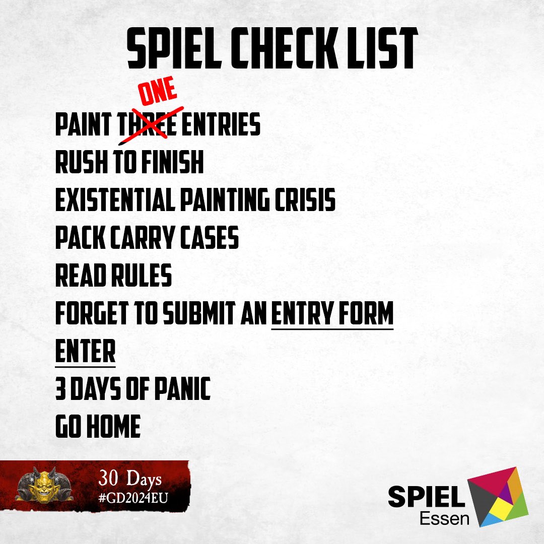 thegdcompendium's tweet image. We are at the 30 days remaining mark. Where in your existential painting crisis are you? 

#goldendemon #thegoldendemoncompendium #spiel #warhammercommunity