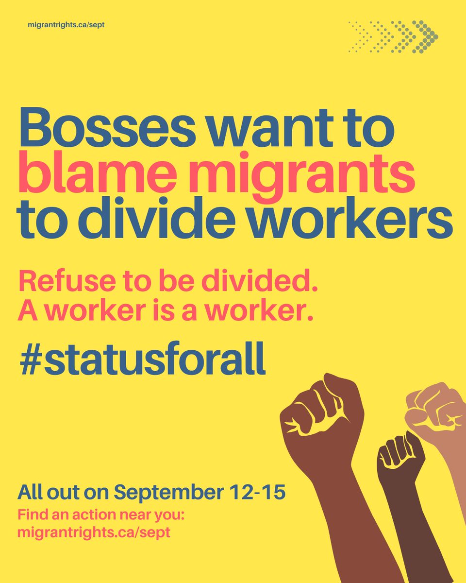 Bosses pit workers against each other to distract from their abuses. On  #LabourDay we say: Migrants do not cause the housing and affordability  crisis, billionaires and bad policy do. Join Sep 12-15, image size:960x1200