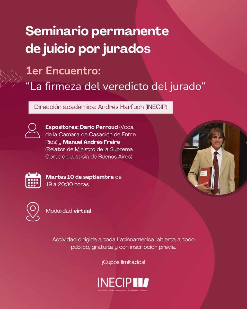 juradosparaguay's tweet image. Invitación a participar de capacitaciones sobre el Juicio por Jurado. Inscripciones: forms.gle/D7uLmQEB8s47A3…