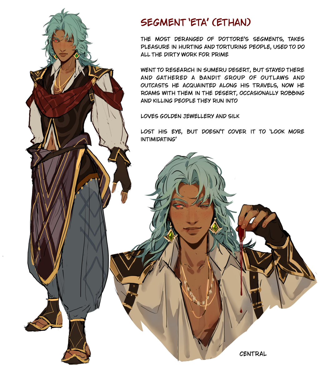 elchingay's tweet image. As if Leon wasn’t enough, may I present you my another segment oc Ethan🤲🏻

#segmentoc #dottore