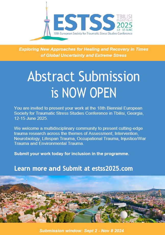 Abstract submission is now open for #ESTSS2025!
You are invited to present your work at the 18th Biennial ESTSS Conference in Tbilisi, Georgia, 12-15 June 2025.
Submit your work today for inclusion in the programme.
estss2025.com/abstracts