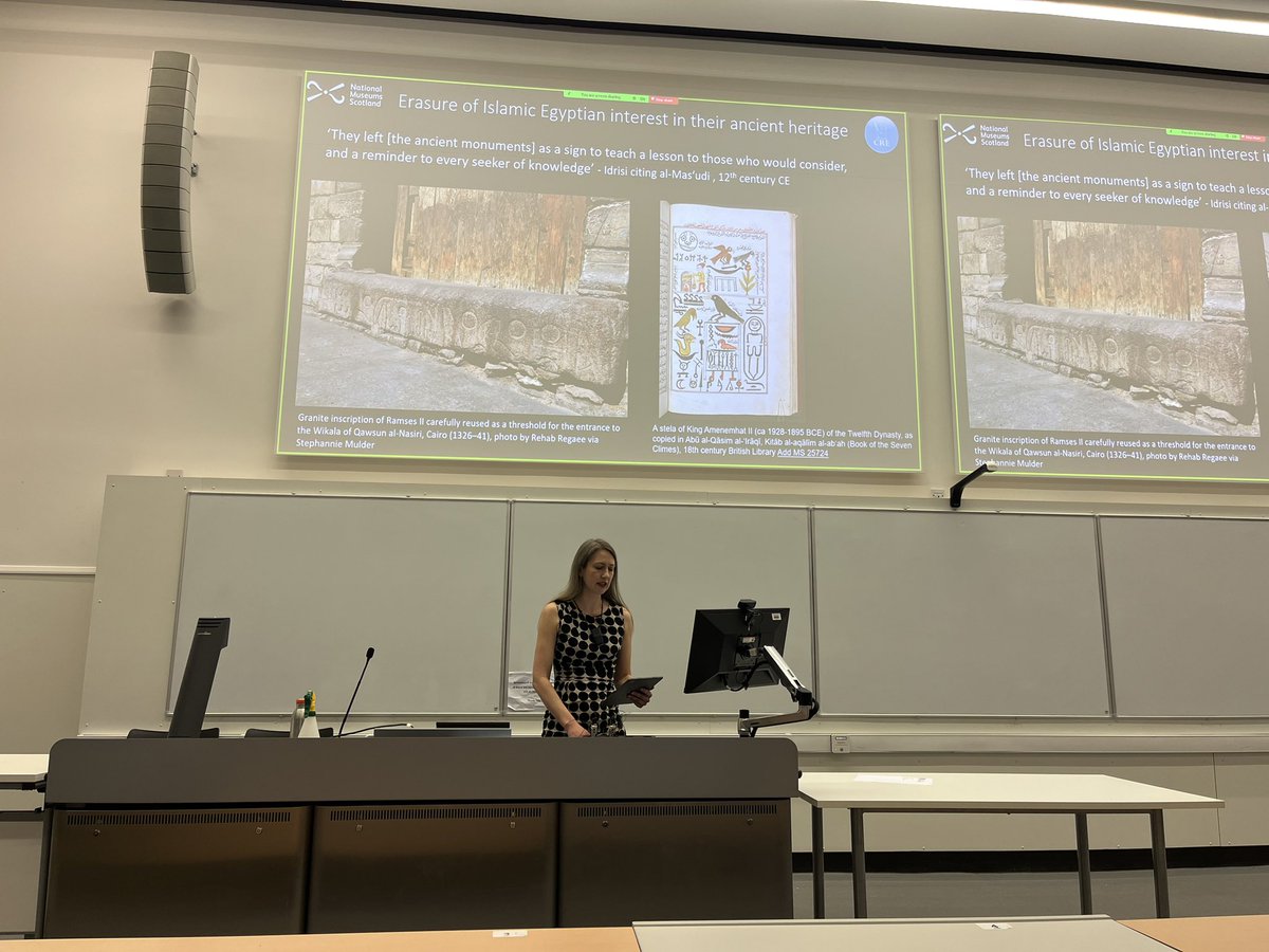 HypatiaHeuresis's tweet image. Fascinating keynote lecture at @CREgyptology by @eloquentpeasant, with tonnes of food for thought on colonialism, the display and presentation of museum collections, and the visibility of traditionally ignored ancient and modern Egyptians!