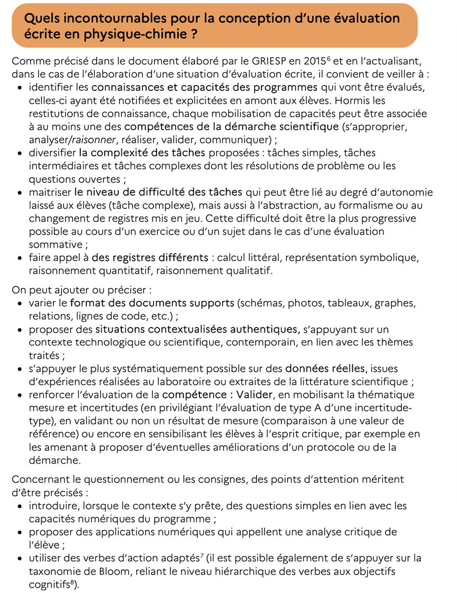 🧰L’#évaluation au service des #apprentissages en #physique-#chimie #GRIESP <a href="/Eduscol/">éduscol</a> 
Des finalités en termes de :
🗝️formation des élèves (évaluer pour former) 🗝️information des élèves et de leur famille (évaluer pour informer)

Clin d'oeil à <a href="/Cnesco/">collins nesco</a> 🥰
eduscol.education.fr/document/59097…