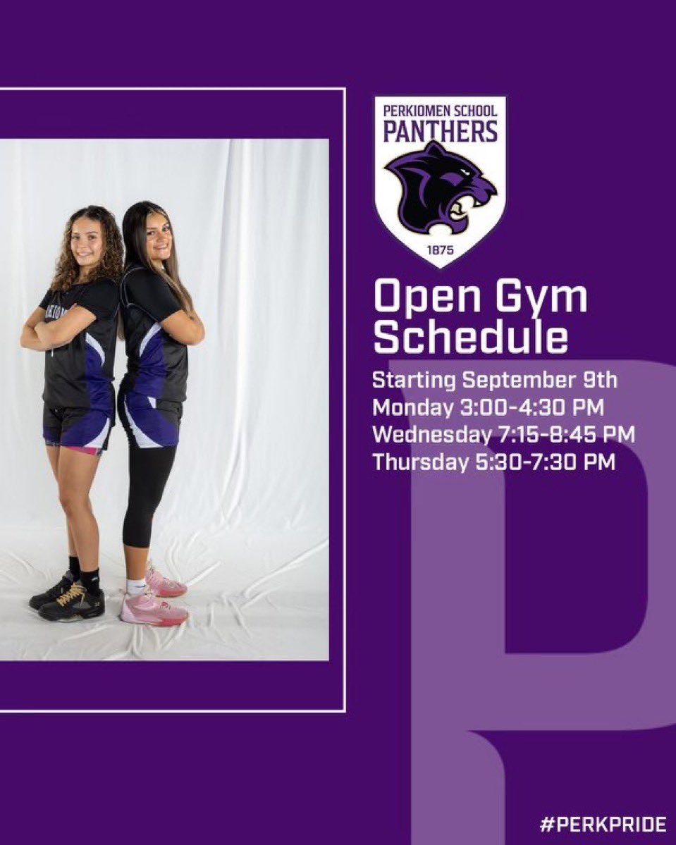 Starting 9/9, we’re excited to welcome coaches and evaluators to our Open Gym workouts for the Girls Prep team this Fall! 

Join us M-W-TH, please confirm attendance with <a href="/coach_kerrie/">CoachK_kosakowski</a>. 

#PerkPride #ForTheShield