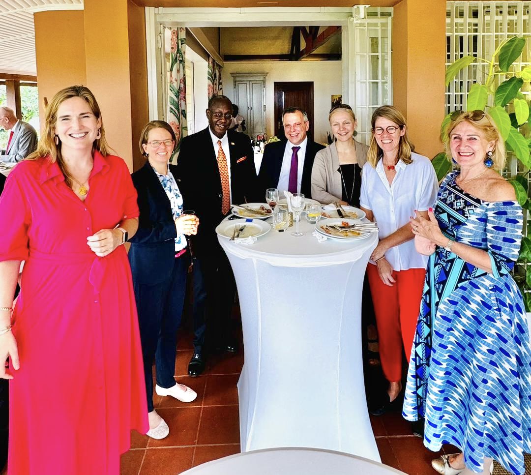 What a pleasure to host a lunch for the group of European Ambassadors in Uganda &amp; Ugandan Ambassadors posted in EU capitals! Good opportunity to catch up &amp; discuss the strong partnership between #TeamEurope &amp; Uganda. Our friendly dialogue continues despite the distance! 🇪🇺🤝🇺🇬