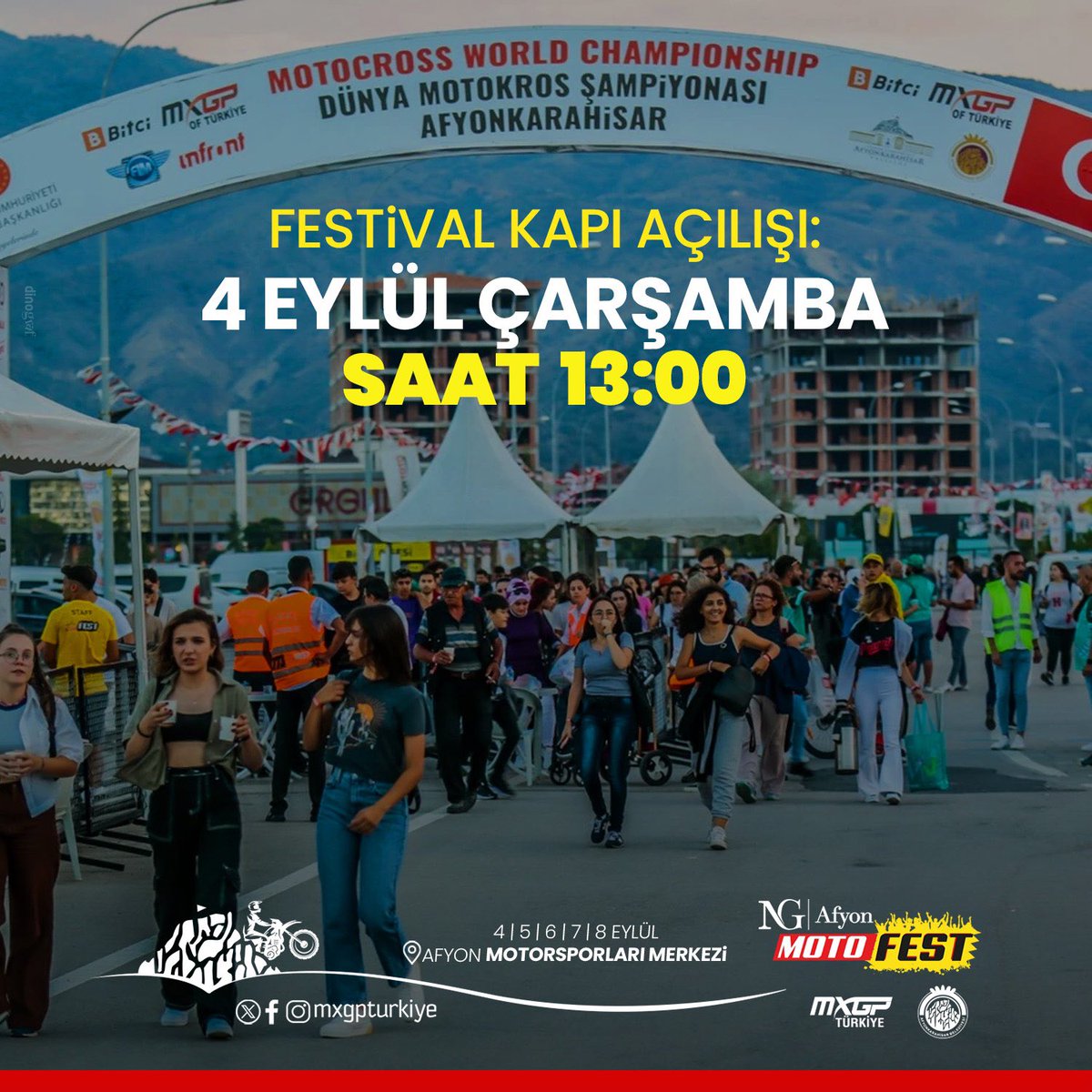 Ng Afyon Motofest Kapı Açılışımız Saat 13:00’da Olacaktır. Büyük Güne Sayılı Gün Kala Sen De Biletini Al, Eğlenceye Katıl! 

📅 4-8 Eylül 2024
📍Afyon Motor Sporları Merkezi