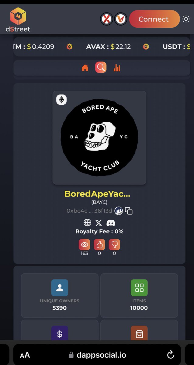<a href="/BoredApeYC/">Bored Ape Yacht Club 🍌</a> #BAYC welcome to the first web3 social marketplace! 

Remember to like the collection and try our handshake feature? 👀 

dappsocial.io/dstreet/eth/co…

#everrise #dappsocial #NFTs #ETH