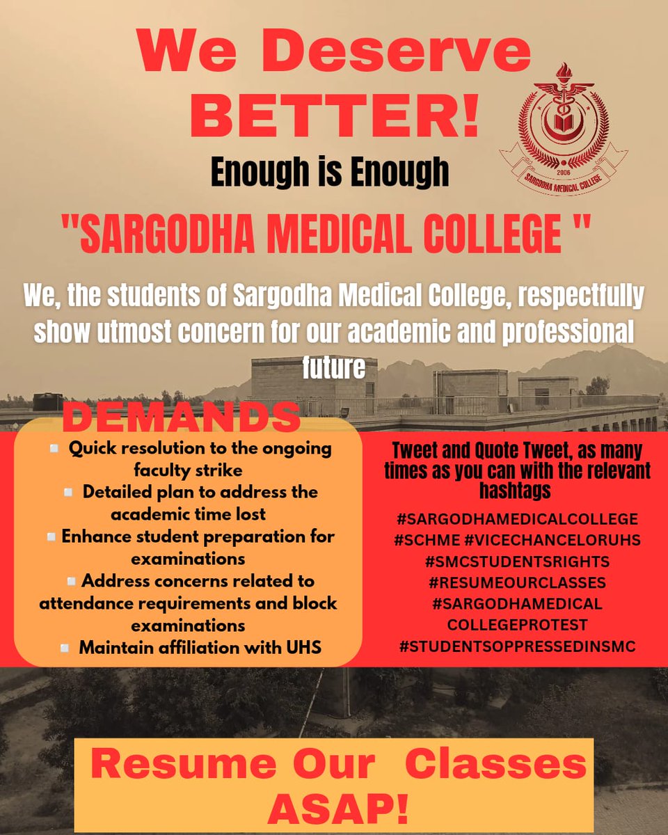 stormysoul_here's tweet photo. Don't play with our future
#ResumeOurClasses
#SargodhaMedicalCollege
#SaveSargodhaMedicalCollege
#SCHME #VicechancelorUHS
#SMCStudentsRights
#StudentsOpressedinSMC https://t.co/nadFgGG81k