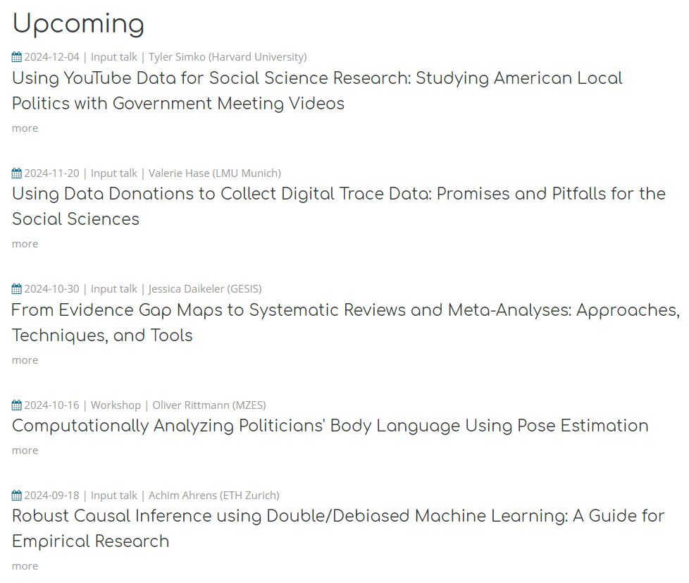 @mzes-ssdl.bsky.social (@mzes_ssdl) on Twitter photo ▶️Social Science Data Lab: Fall 2024 Events
👤 <a href="/acahrens/">Achim Ahrens</a> (<a href="/ImmigrationLab/">Immigration Policy Lab</a>)
👤 Oliver Rittmann (<a href="/MZESUniMannheim/">MZES Uni Mannheim</a>)
👤 <a href="/JeSs_DaIk/">Jessica Daikeler</a> (<a href="/gesis_org/">GESIS @gesisorg.bsky.social</a>)
👤 @hase_va (<a href="/ifkw_lmu/">IfKW Munich</a>)
👤 <a href="/tylersimko/">Tyler Simko</a>
🗓️ Details & Zoom: …alsciencedatalab.mzes.uni-mannheim.de/page/events/
👥 Organizers: <a href="/rub3n_luc/">Ruben Bach</a>, <a href="/denis_cohen/">@denis-cohen.bsky.social</a> & <a href="/ankuepfer/">Andreas Küpfer (@ankuepfer.bsky.social)</a> ▶️Social Science Data Lab: Fall 2024 Events
👤 <a href="/acahrens/">Achim Ahrens</a> (<a href="/ImmigrationLab/">Immigration Policy Lab</a>)
👤 Oliver Rittmann (<a href="/MZESUniMannheim/">MZES Uni Mannheim</a>)
👤 <a href="/JeSs_DaIk/">Jessica Daikeler</a> (<a href="/gesis_org/">GESIS @gesisorg.bsky.social</a>)
👤 @hase_va (<a href="/ifkw_lmu/">IfKW Munich</a>)
👤 <a href="/tylersimko/">Tyler Simko</a>
🗓️ Details & Zoom: …alsciencedatalab.mzes.uni-mannheim.de/page/events/
👥 Organizers: <a href="/rub3n_luc/">Ruben Bach</a>, <a href="/denis_cohen/">@denis-cohen.bsky.social</a> & <a href="/ankuepfer/">Andreas Küpfer (@ankuepfer.bsky.social)</a>