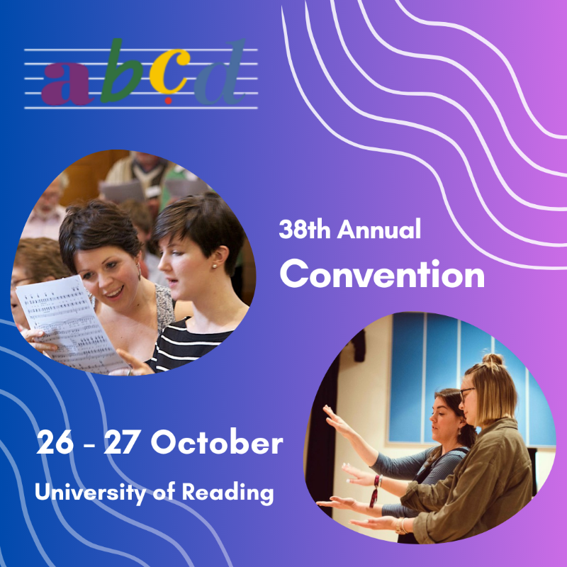 abcdtweets's tweet photo. Join us for convention this autumn! Inspiration for all choir leaders - repertoire, workshops, exhibition. EB rates end 16 Sept! @NavArlesMusic @amybebbs1 @ExCathedraEd @neilcpferris @CBeqMacD @joannaconductor @leannesedin @JennyTrattles. 
📆 26-27 Oct. https://t.co/x07AcXPP9l