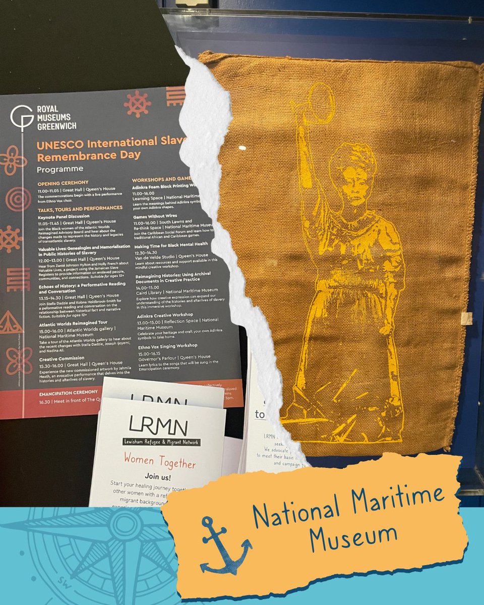 LRMNetwork's tweet photo. On 23 August, we commemorated #IntlSlaveryRemembranceDay with @RMGgreenwich ⚓
💙 We must acknowledge Britain's role in the Transatlantic slave trade in connection with the #HostileEnvironment & colonial past.
#Greenwich #SoutheastLondon #UKisNotInnocent #BlackLivesMatter https://t.co/cPPTzOOESt