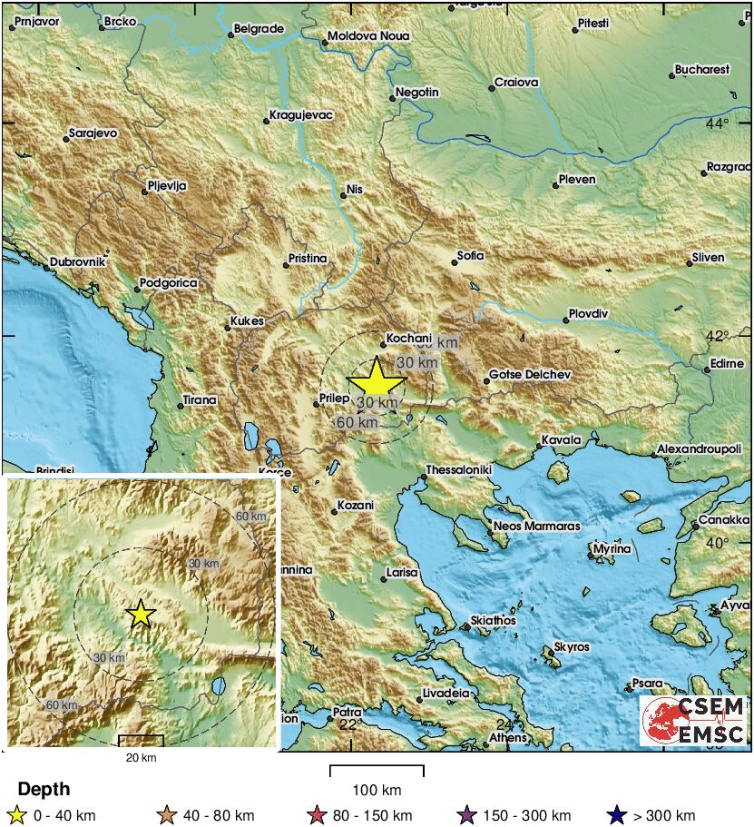 LastQuake's tweet photo. 🔔#Earthquake (#земјотрес) M3.4 occurred 29 km SE of #Shtip (Republic of North Macedonia) 6 min ago (local time 17:00:40). More info at:
📱https://t.co/IbUfG7TFOL
🌐https://t.co/oyWVrCFRKx
🖥https://t.co/ivqTlL20rW https://t.co/hpLhAxHtDn