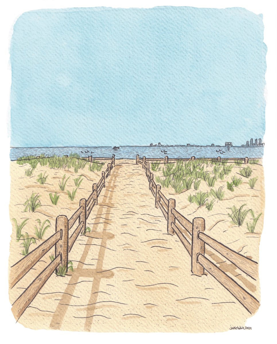 jaketobin's tweet photo. New originals &amp; limited numbered prints up in the shop! Celebrate the last days of summer with this Hanlan's Beach Coming &amp; Going duo. 

Both 8x10 size. Can be purchased separately, but I think they go better together 💞 🏖️ 

https://t.co/dfv76E77Vv https://t.co/4Bmt5j0z57