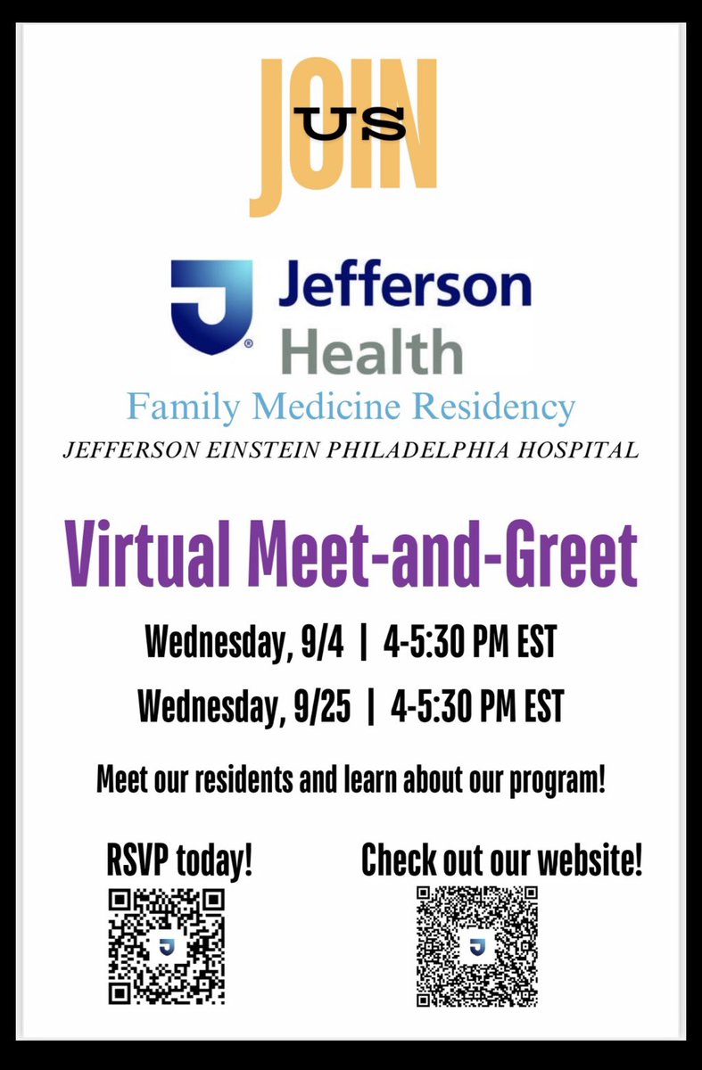 TheChiMD's tweet photo. 🗣️Family medicine residency virtual open house! #Match2025 #MatchDay #match2024 #MedTwitter #MedX #fmrevolution #unmatchedmd #insidethematch #ms4 #ecfmg #img #scramble2024
.
.
See comment section for zoom link! https://t.co/TGXXfGTntb
