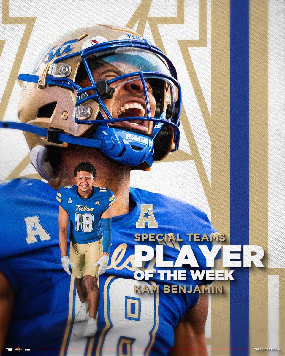 Kam is the <a href="/American_Conf/">The American</a> Special Teams Player of the Week 🗣️

#ReignCane x <a href="/Kamdyn_Benjamin/">KB</a>