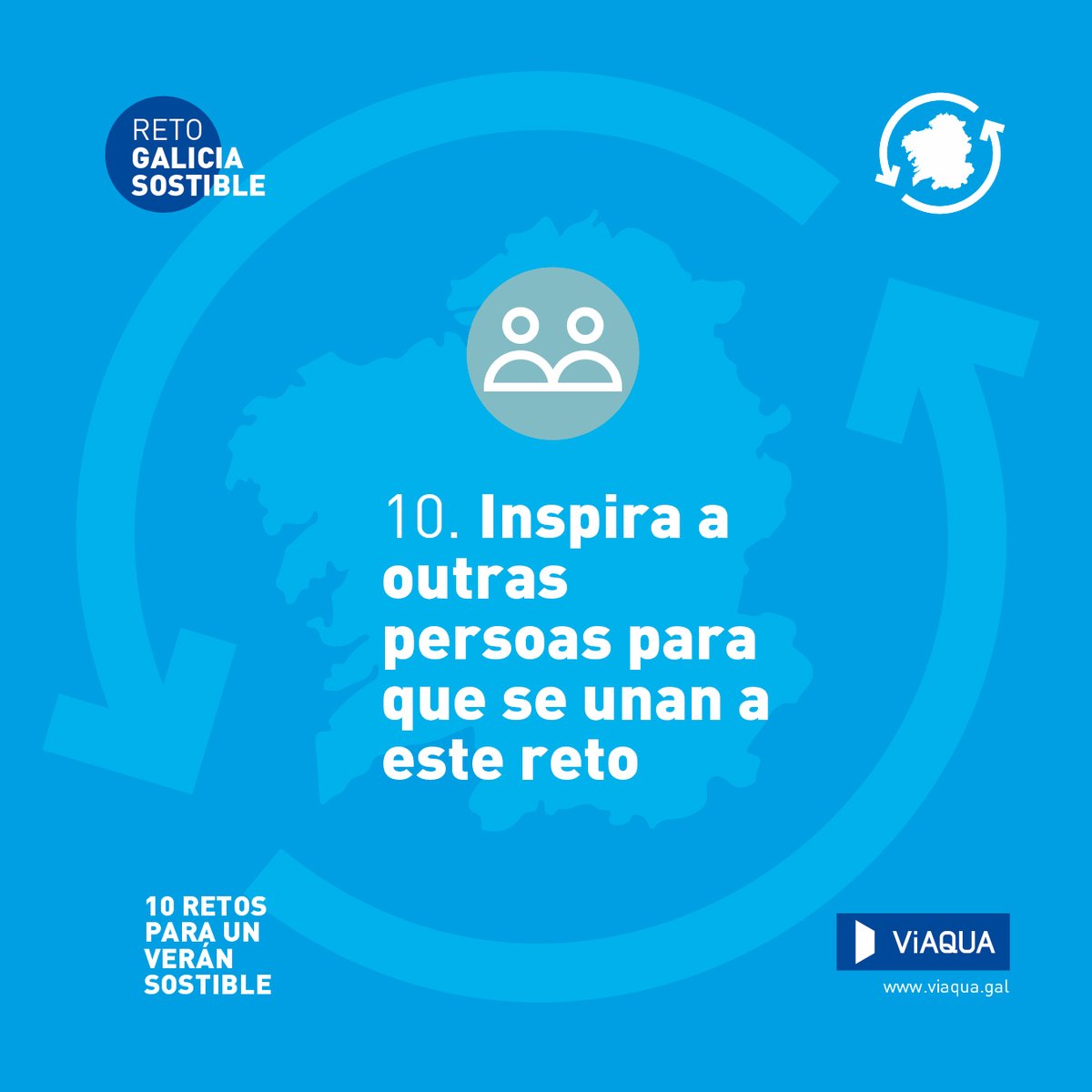 O último dos nosos retos é inspirar a outras persoas para que se unan e adopten estes pequenos xestos no seu día a día! Comparte estes desafíos co teu círculo próximo para lograr unha Galicia máis verde e sostible. #RetoGaliciaSostible

➡️ viaqua.gal/gl/reto-galici…