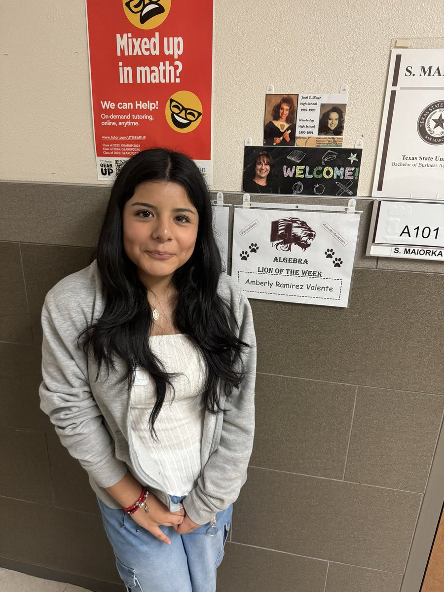 MaiorkaMath's tweet photo. 1st Lions of the Week- Honors Algebra 1 - Leonel (camera shy) and Algebra 1 - Amberly. Chose a seat in front, did more than expected practice problems, participated, perfect attendance, helped classmates. #LiMProactive #GritandGanas #LHSProud #LockedonExcellence https://t.co/RPieGXzyrC