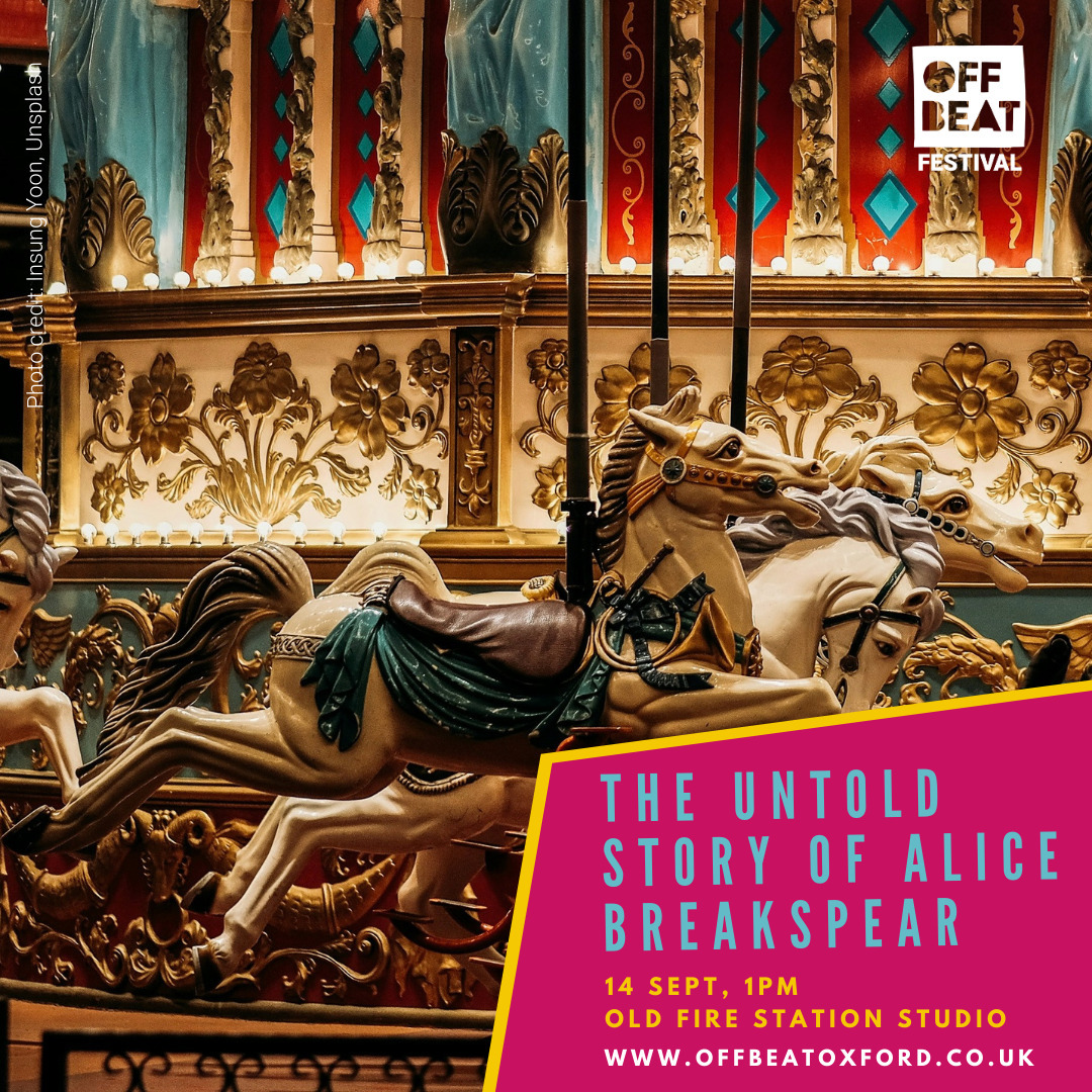 Maya (@mayalittle_) on Twitter photo Excited to be directing 'The Untold Story of Alice Breakspear' as part of Offbeat Festival at <a href="/ArtsatOFS/">Old Fire Station, Oxford</a>!
It's got all my fave themes: mothers! houses! failures to communicate! And as a bonus: mysterious carousel death.
Sat 14th Sept, 1pm: offbeatoxford.co.uk/whats-on/the-u… Excited to be directing 'The Untold Story of Alice Breakspear' as part of Offbeat Festival at <a href="/ArtsatOFS/">Old Fire Station, Oxford</a>!
It's got all my fave themes: mothers! houses! failures to communicate! And as a bonus: mysterious carousel death.
Sat 14th Sept, 1pm: offbeatoxford.co.uk/whats-on/the-u…