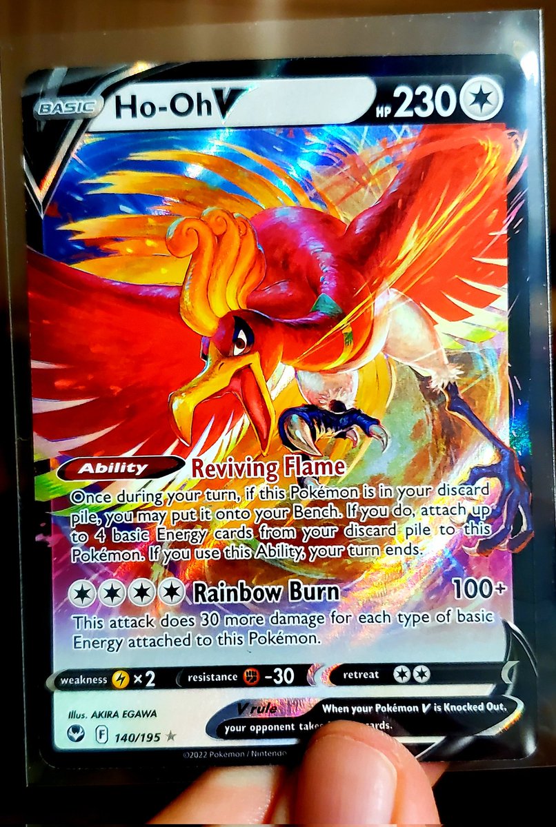 tcgshowcase's tweet photo. Our next card spotlight is thus beautifully drawn Ho-oh! Probably one of the best basic V cards out there when it comes to its art. Look at how beautiful this is!

#tcgshowcase #tcgart #tcgmuseum #tcgspotlight #tcgartspotlight  #shinycardboard @Pokemon @PokemonTCG https://t.co/sLOdiFI1wr