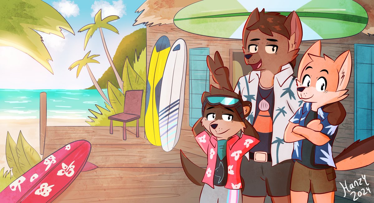 Han00my's tweet photo. Beach Shop Illustration 

#anthro #anthroart #furry #originalcharacter #originalcharacterart https://t.co/t9XDNIQdD9