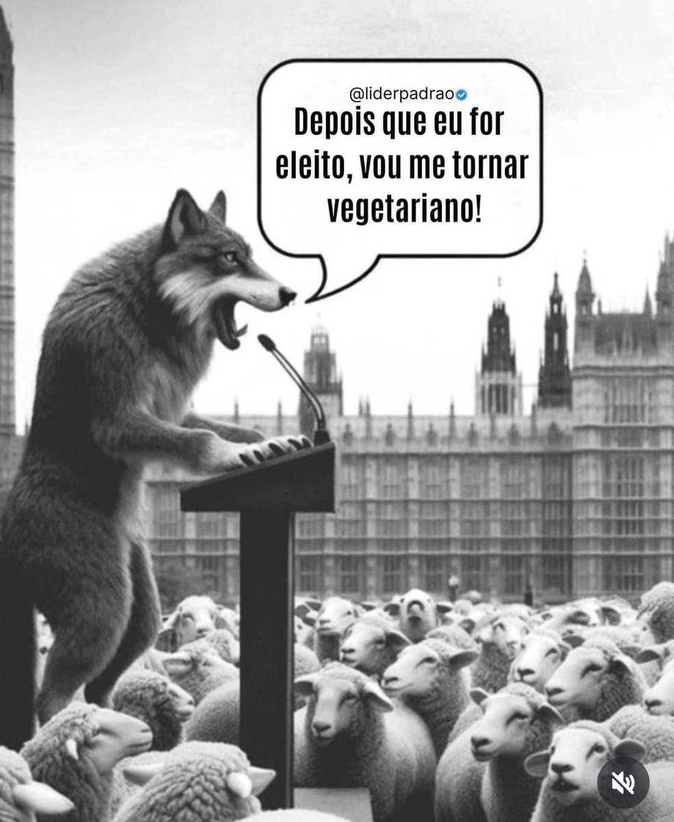 Candidato da extrema direita fazendo comício e as ovelhinhas acreditando