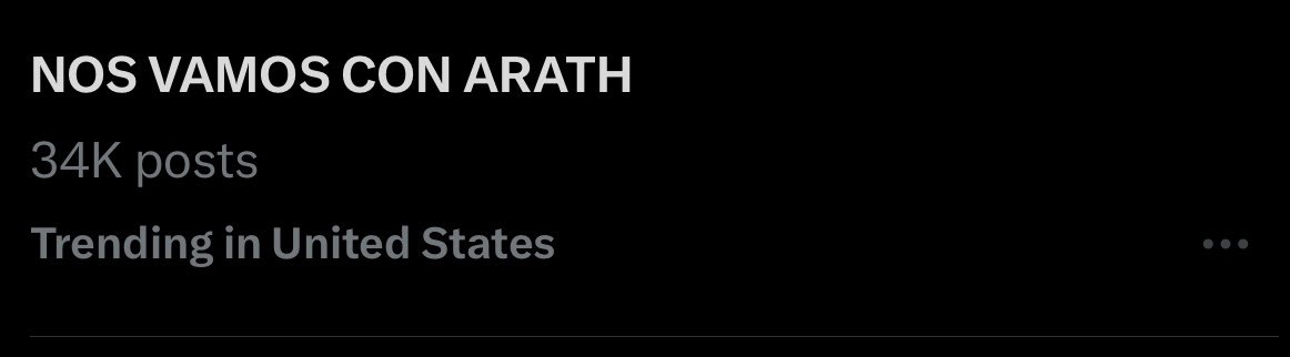 OmarGar08657557's tweet photo. Nos Vamos Con Arath 

#NosVamosConArath

Trending en USA https://t.co/WbQ9OOegNn