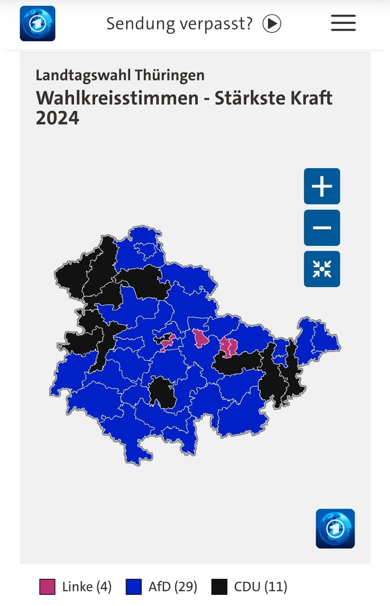 alpenmaster's tweet photo. Mario Voigt von der CDU erklärt sich in Thüringen zum Wahlsieger.

Wählerstimmen 
AfD 32,8%
CDU 26,6%

Wahlkreise gewonnen
AfD 29
CDU 11

Dazu eine plagiierte Doktorarbeit und ein Verfahren wegen Korruptionsverdacht. Und jetzt auch noch eine massive Matheschwäche.

Ich glaube nicht, daß die Thüringer den als Regierungschef wollen.