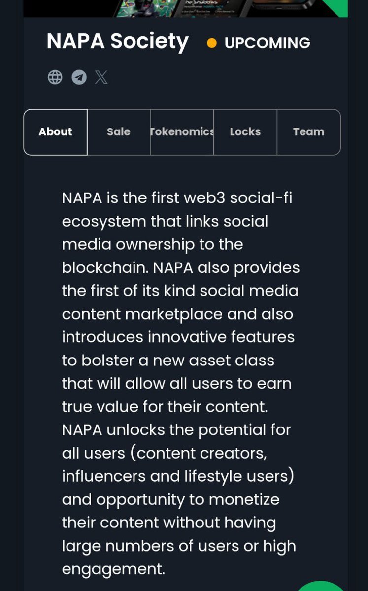 ⏰ The countdown is on. NAPA Society's presale starts in just 3 hours <a href="/NapaSociety/">NAPA Society</a>

🚀 This is your chance to get in early on the first-ever Web3 Social-Fi ecosystem that's set to transform content monetization with blockchain. 

Don't miss out on this groundbreaking opportunity!