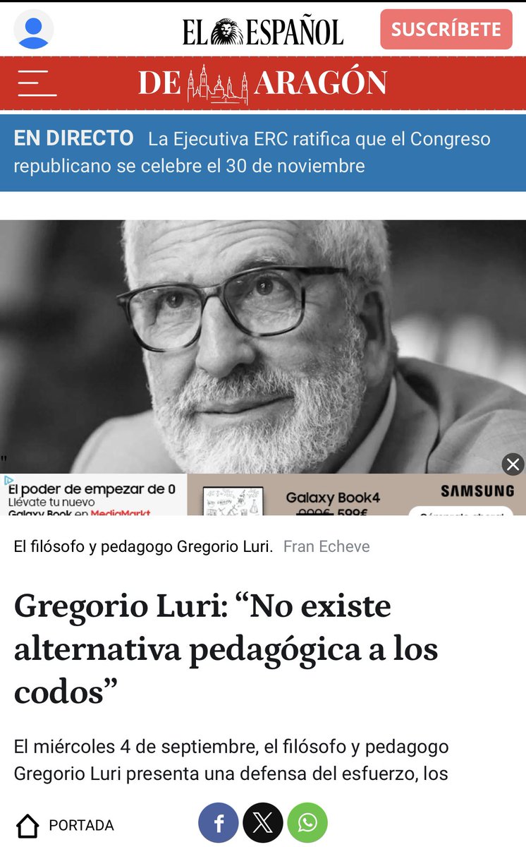 El bienestar de los estudiantes no a expensas del éxito académico, sino a través del éxito académico. Cuando apareció PISA, pensamos que Finlandia era la receta del éxito, pero 20 años después no sabemos si ha sido parte de la solución  <a href="/GregorioLuri/">Gregorio Luri</a> elespanol.com/aragon/cultura…