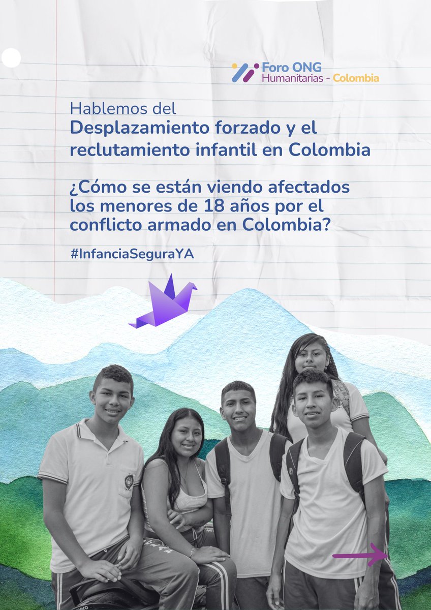 HumanitarianCol's tweet image. 🚨1.800 menores fueron reclutados entre 2022 y 2023. Como organizaciones humanitarias, es nuestra misión alertar y atender a las víctimas. 

🗣️¿Cómo actuar ante esta crisis? 
👉Descubre nuestras recomendaciones aquí: acortar.link/2lnskN  
#InfanciaSeguraYA #NOalReclutamiento