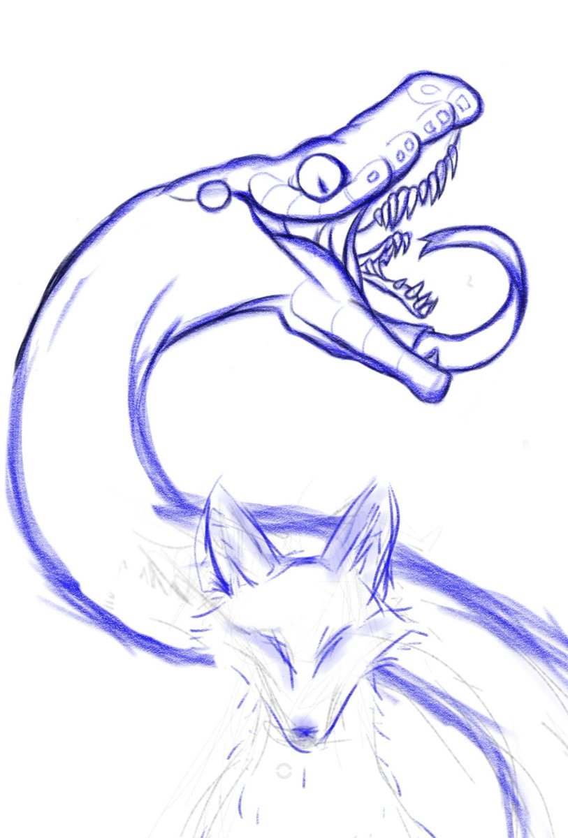 ClusterCritter's tweet image. Over a year since I posted last! Phew. What a year it was.

Anyways, my partner found me a new drawing program that is ~perfect~ for recreating my traditional style.

I did this with my thumbs on my phone :3c
#sketch #digitalsketch #digitalartwork #snake  #monster #wip #wipsketch