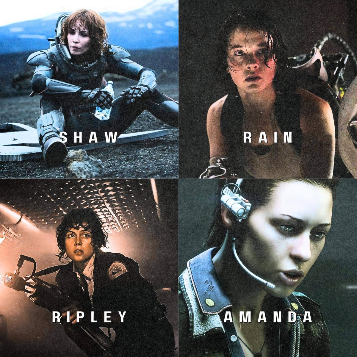 UnCinefago's tweet photo. De estas 4 protagonistas de la franquicia de Alien, ¿con cuál os quedáis? https://t.co/WSsaBHxjHG