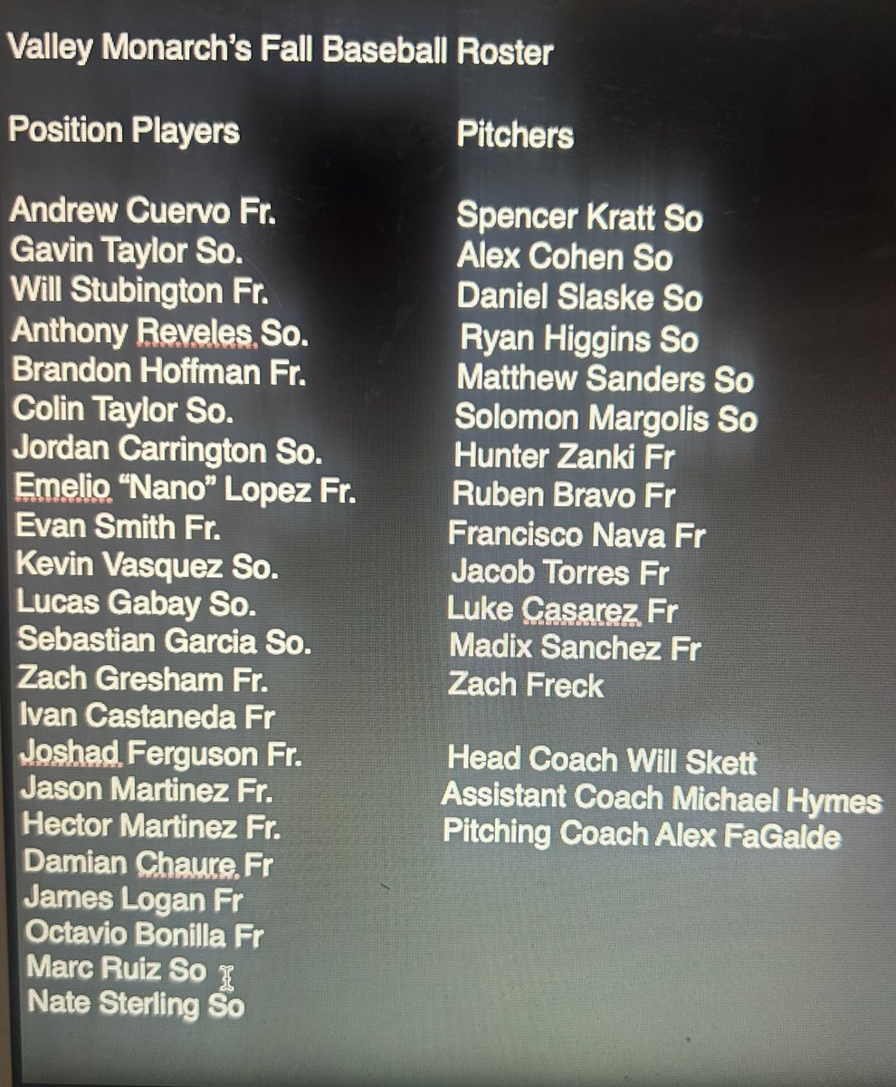 LAVC  Baseball (@lavcbaseball) on Twitter photo 2024/2025 LAVC Fall roster. Excited to get going with this group <a href="/LAVCAthletics/">LAVC Athletics</a> 2024/2025 LAVC Fall roster. Excited to get going with this group <a href="/LAVCAthletics/">LAVC Athletics</a>