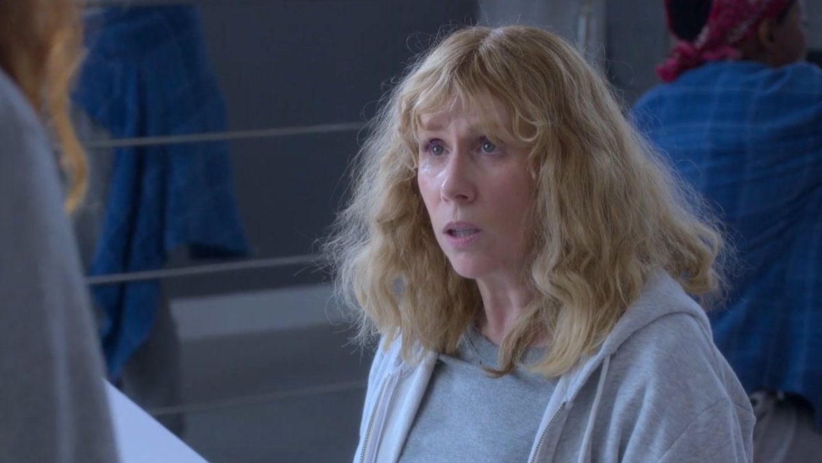 drdonnanoble's tweet photo. on a less shallow note: i've no idea where she's going with this character but the way catherine plays the raw vulnerability of angela is *everything* i love about her as an actor. that quiet dread on her face?! the sadness she hides but that you can see, plain as day? #hardcell https://t.co/IkSd26coFb