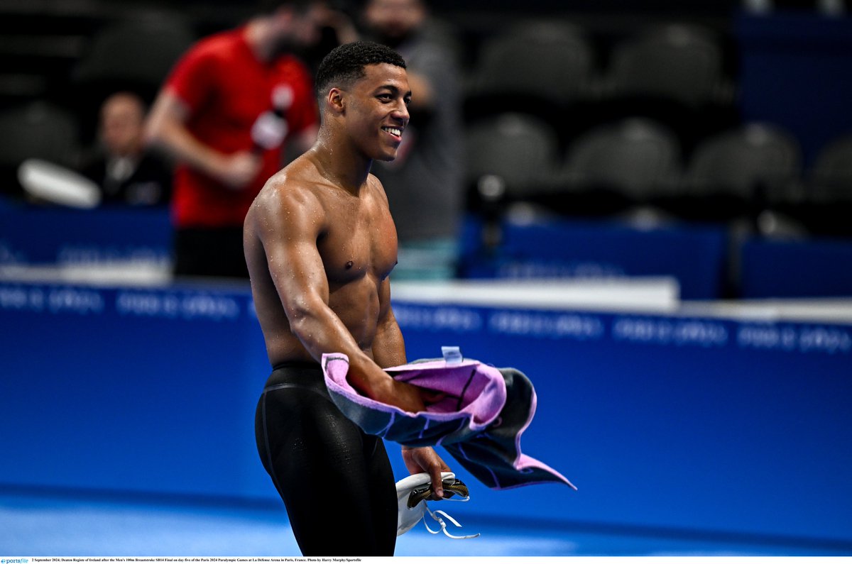 Result | 🏊

Deaten Registe swims a PB as he finishes sixth in the final of the SB14 100m breaststroke! 

Well done to Deaten on his Paralympic debut! 👏👏

#TeamIreland | <a href="/ParalympicsIRE/">Paralympics Ireland</a> | <a href="/swimireland/">Swim Ireland</a> | #SportIreland