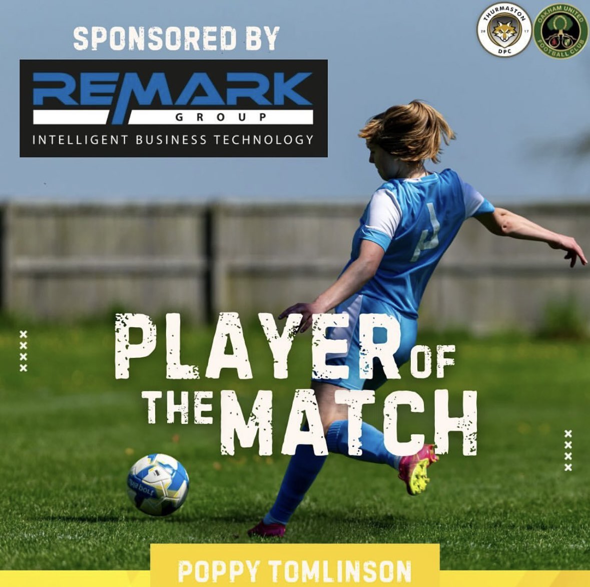 Congratulations to Poppy for being named player of the match against Thurmaston, staying strong in detence throughout the game.
Great job! 👏⚽️

#OUFC #OakhamUnitedWomen
#Playerofthematchh