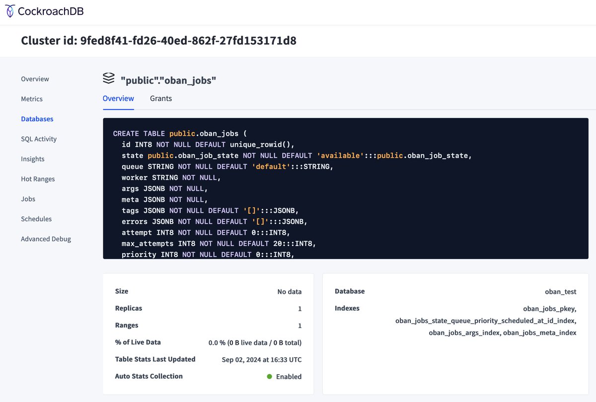 Parker & Shannon (@sorentwo) on Twitter photo <a href="/CockroachDB/">CockroachDB</a> officially works with Oban as of the latest push to main.
(It requires a simplified migration and uniqueness will only work with Oban Pro, but it's alive ⚡️) <a href="/CockroachDB/">CockroachDB</a> officially works with Oban as of the latest push to main.
(It requires a simplified migration and uniqueness will only work with Oban Pro, but it's alive ⚡️)