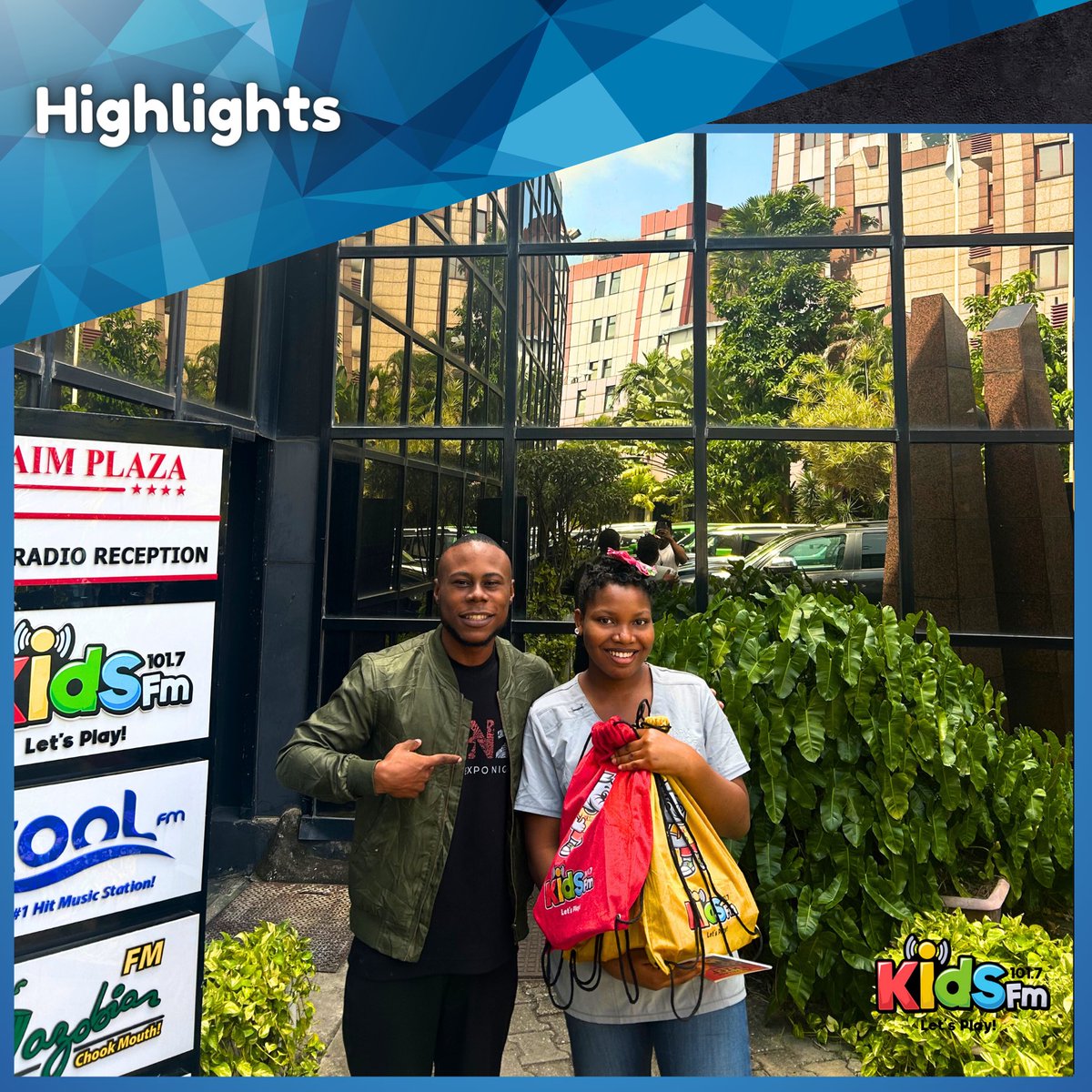 Kidsfmng's tweet photo. On our #Highlights we had Precious come pick up her goodies at the building yesterday! 🗳️🤝🏾🎉
_
Precious won goodie bags on the #pickupshow W/ Princess Feta @dee_feta and a book on the #familytimeshow W/ @lionel_tazi https://t.co/n4L7RkNGE2