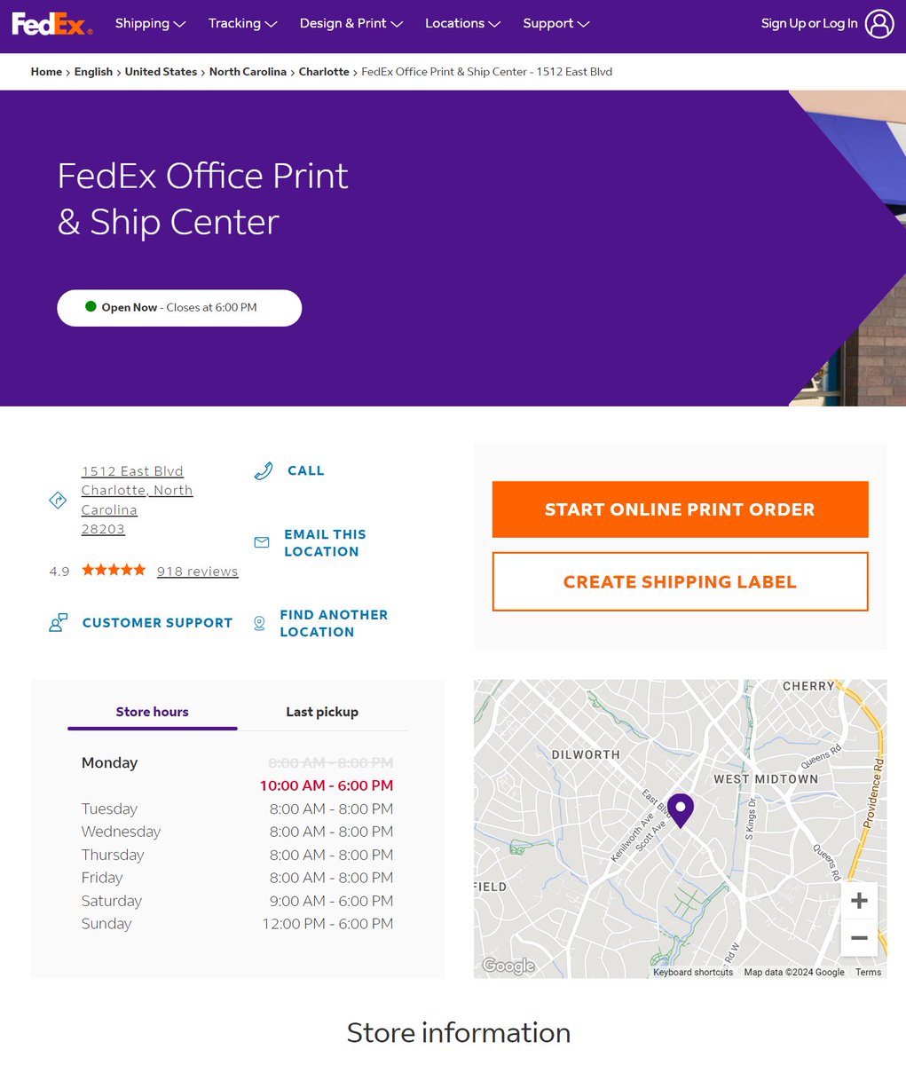 themichaelkonen's tweet photo. I'll never understand how such important and large businesses have such terrible websites. @FedEx why don't you list the phone number to the store too? You only give customers the ability to click a button. I don't want to call through my computer. #bug #poordesign https://t.co/Dt3tkSUGBh