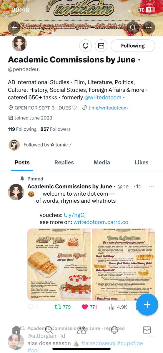 comms account tweet media