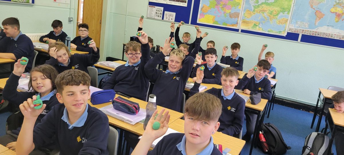 CBS_Enniscorthy's tweet image. First Year St Aidan enjoyed their active learning class making models of the Earth’s structure and its layers in Ms. Barry’s Geography class today! Well done to all involved! #weprepare #weachieve #makelearningfun