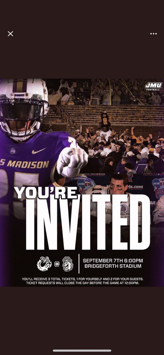Thank you <a href="/JMUFBRecruiting/">JMU Football Recruiting</a>