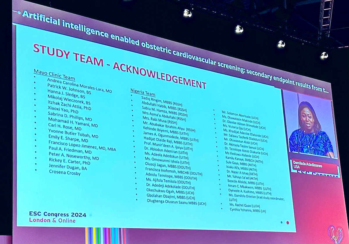 Demi Adedinsewo, MD (@demilademd) on Twitter photo Thrilled to share 2° endpts from SPEC-AI Nigeria at #ESCCongress ‘24. Excellent performance of AI-ECG & AI-Stethoscope, differential impact on LVSD detection vs. control! Prospective studies will be critical prior to #AI implementation for healthcare. <a href="/MayoClinicCV/">Mayo Clinic CV</a> see full 📄👇🏽 Thrilled to share 2° endpts from SPEC-AI Nigeria at #ESCCongress ‘24. Excellent performance of AI-ECG & AI-Stethoscope, differential impact on LVSD detection vs. control! Prospective studies will be critical prior to #AI implementation for healthcare. <a href="/MayoClinicCV/">Mayo Clinic CV</a> see full 📄👇🏽