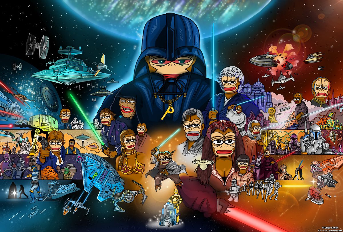 tkdrocc's tweet image. A long time ago, on a blockchain far far away… 

Credit @arslancyan 

Show this amazing artist some love