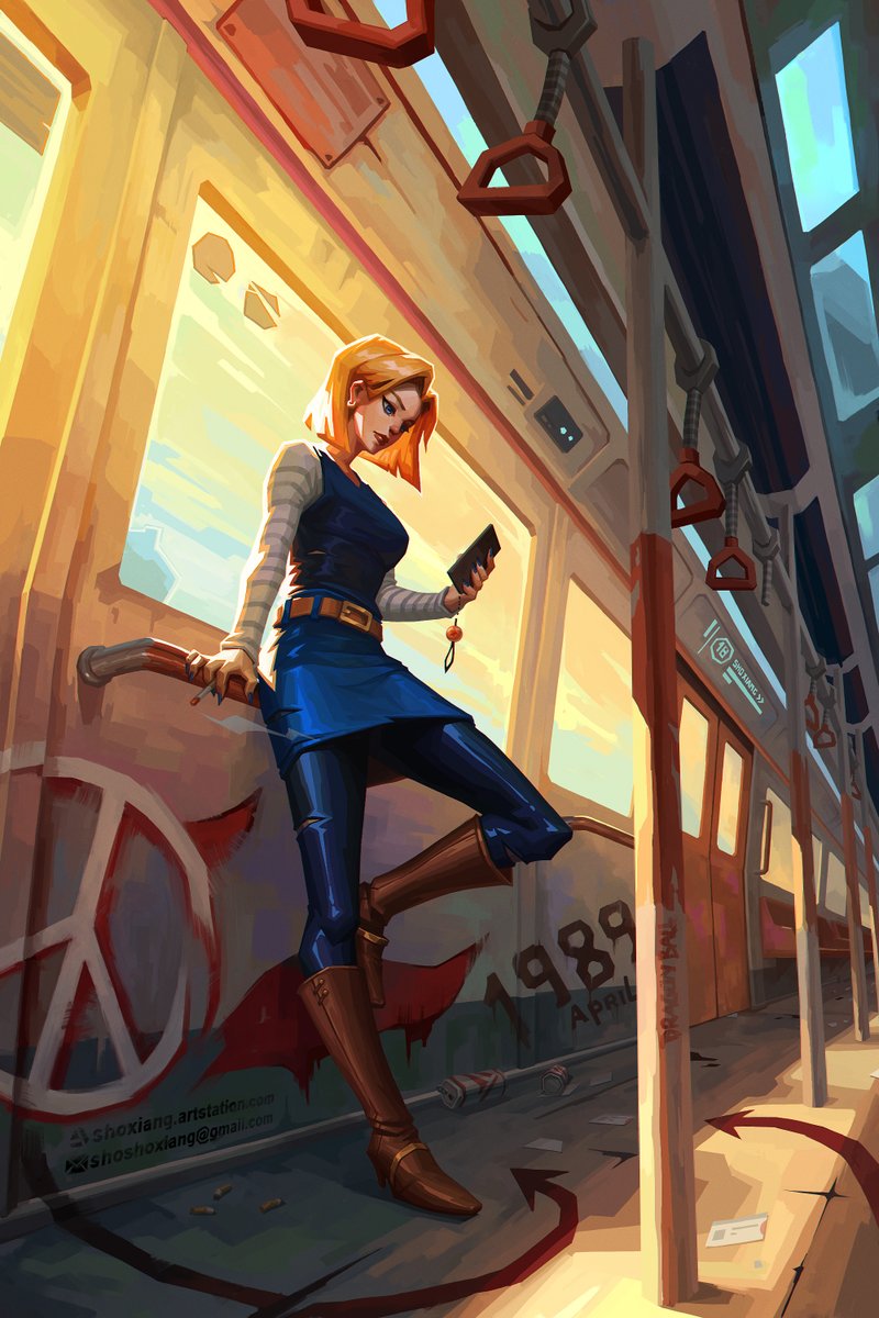 Hope you guys like my fan-art for Android 18 from Dragon Ball. Thanks and have a nice day!
Artstation artstation.com/artwork/L4e53P

#dragonball #android18 #fanart #stylized #shoxiang #illustration