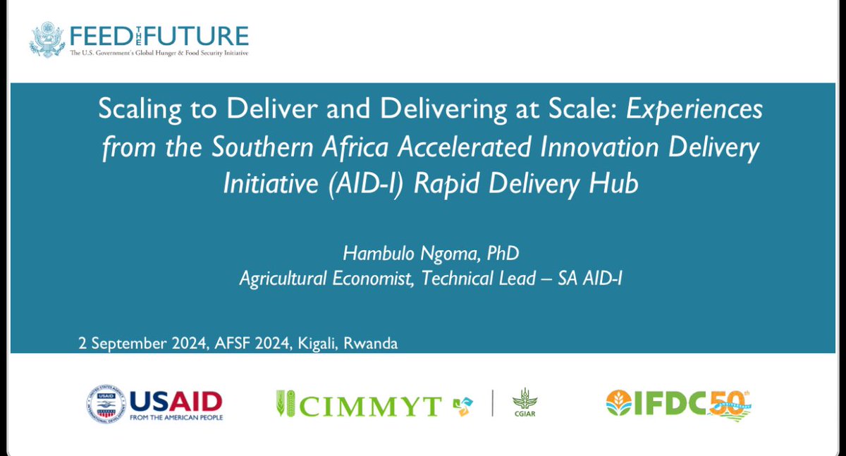 Brilliant panel and engagements. 

We shared on emerging lessons on ‘Scaling to deliver and delivering at scale’ from #AID-I Southern Africa, emphasizing market-led, data driven scaling approaches.
